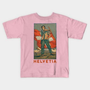 Switzerland Helvetia Vintage Patriotic Kids T-Shirt